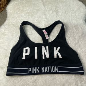 VS Victoria’s Secret Pink Nation Black Logo Sports Bra